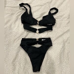 Black Cut Out Bikini Set
